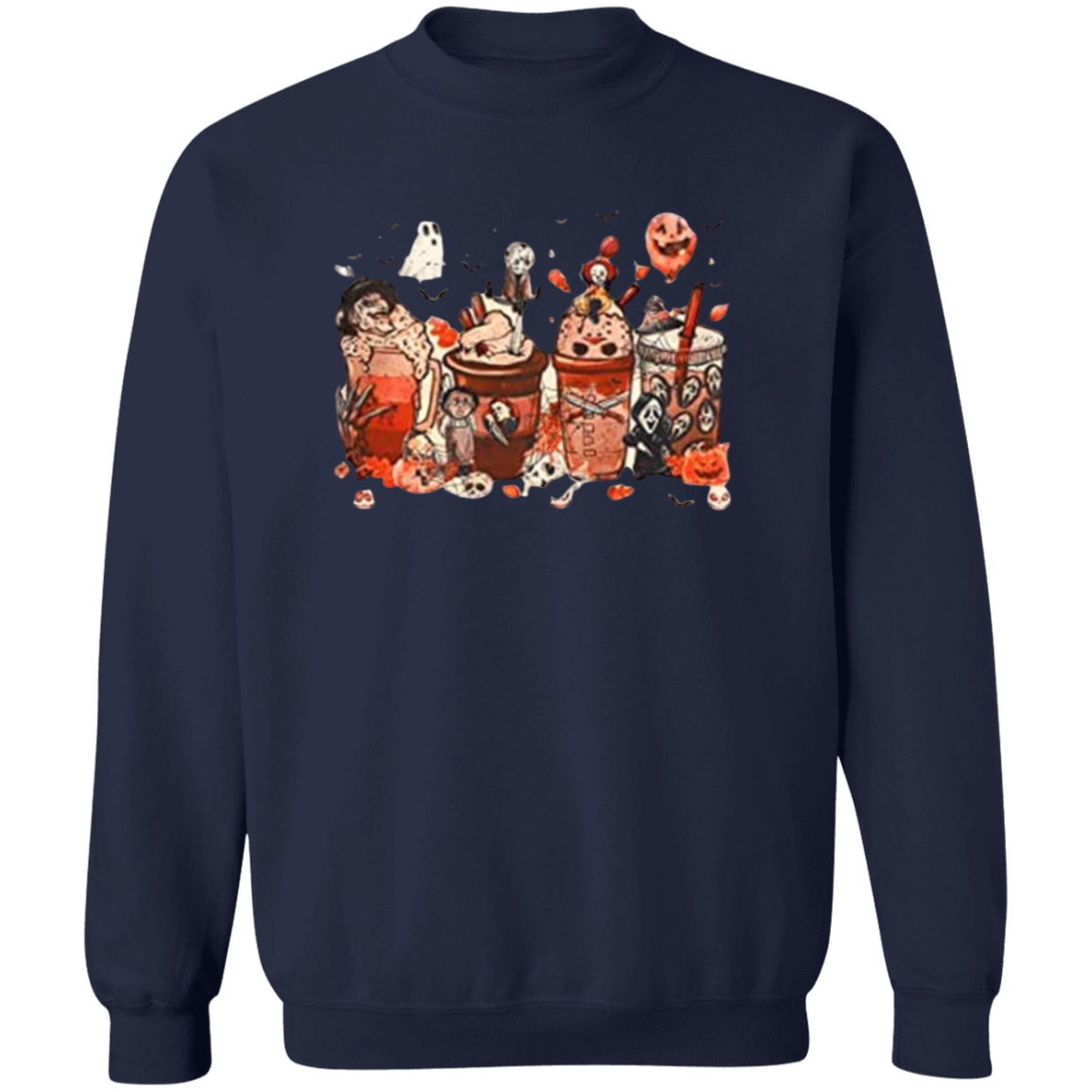 Crewneck Pullover Sweatshirt: HALLOWEEN COFFEE SWEATSHIRT