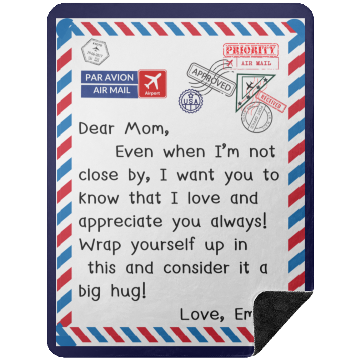 Premium Black Sherpa Blanket 60x80: DEAR MOM, EVEN WHEN I'M NOT CLOSE BY,