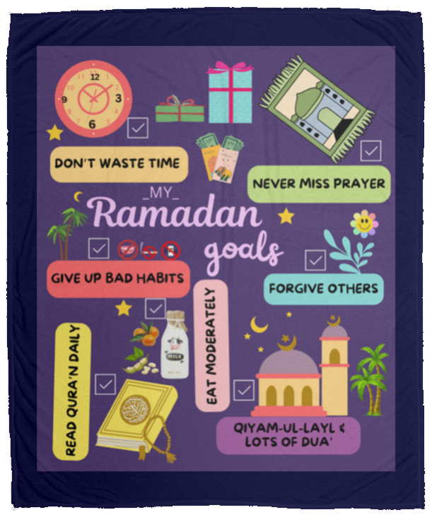 Plush Fleece Blanket - 50x60: RAMADAN GOALS BLANKET