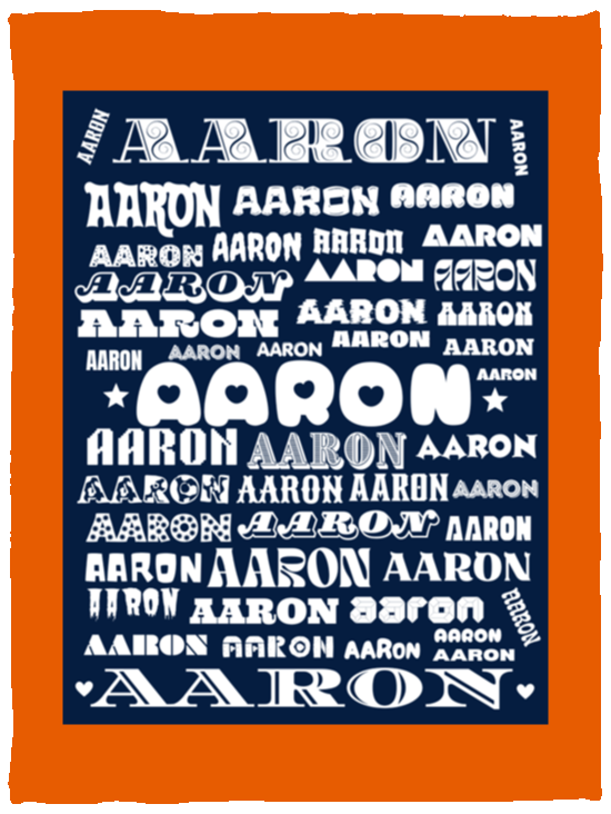 Plush Fleece Blanket - 30x40: AARON NAME BLANKET