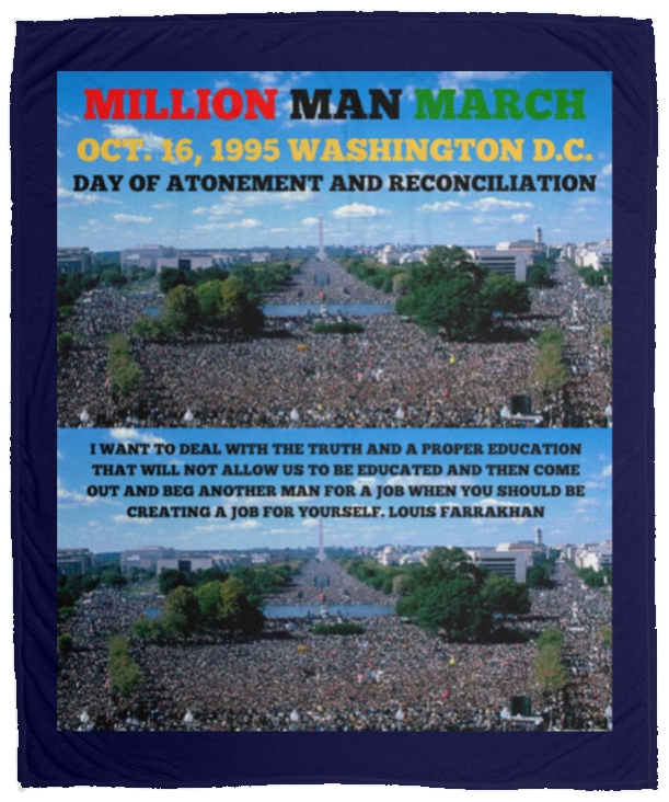 Plush Fleece Blanket - 50x60: MILLION MAN MARCH OCT. 16, 1995 WASHINGTON D.C....BLANKET