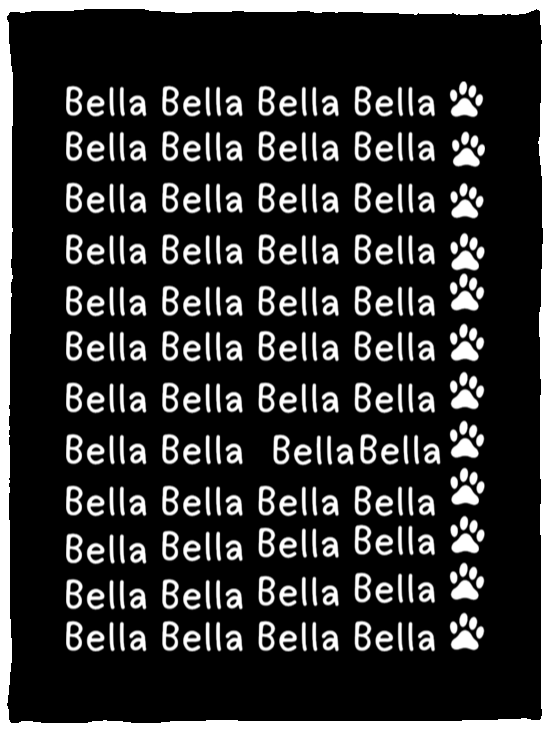 Plush Fleece Blanket - 30x40: NAME BLANKET "BELLA"  (LET ME PERSONALIZE YOURS FOR A FRIENDLY PET GIFT)