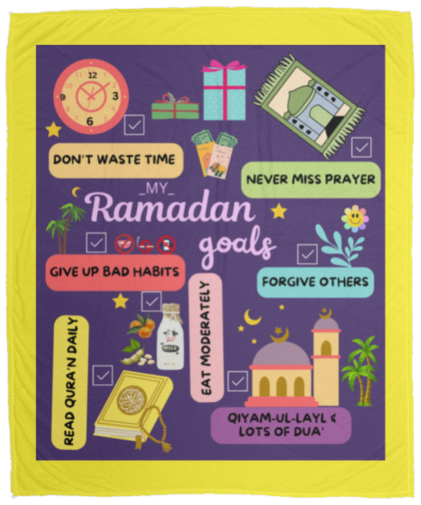 Plush Fleece Blanket - 50x60: RAMADAN GOALS BLANKET