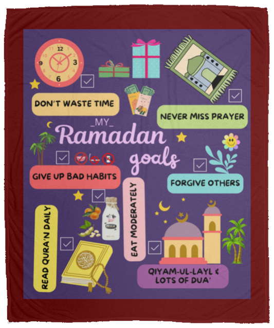 Plush Fleece Blanket - 50x60: RAMADAN GOALS BLANKET