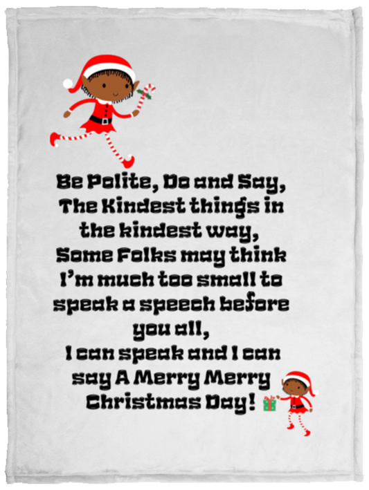 Plush Fleece Blanket - 30x40: ELF SARAH’S CHRISTMAS BLANKET, BE POLITE, DO AND SAY, THE KINDEST THINGS,...