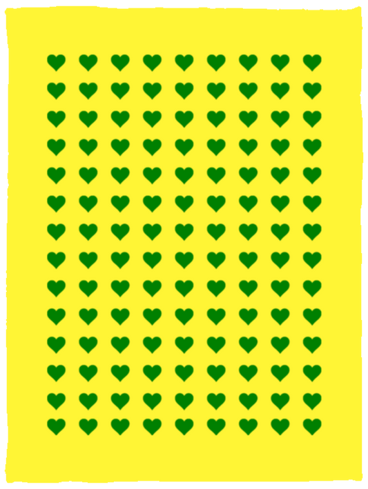 Plush Fleece Blanket - 30x40: GREEN HEARTS