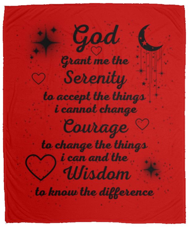 Plush Fleece Blanket - 50x60: SERENITY PRAYER BLANKET