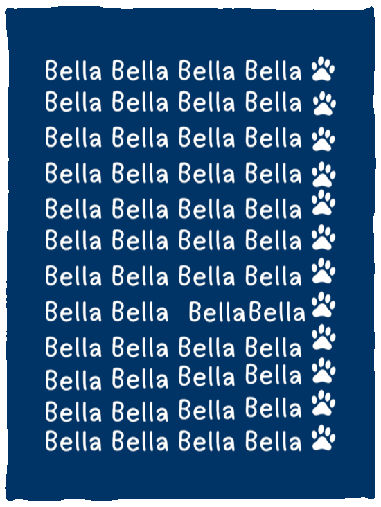 Plush Fleece Blanket - 30x40: NAME BLANKET FOR YOUR FRIENDLY PET "BELLA"