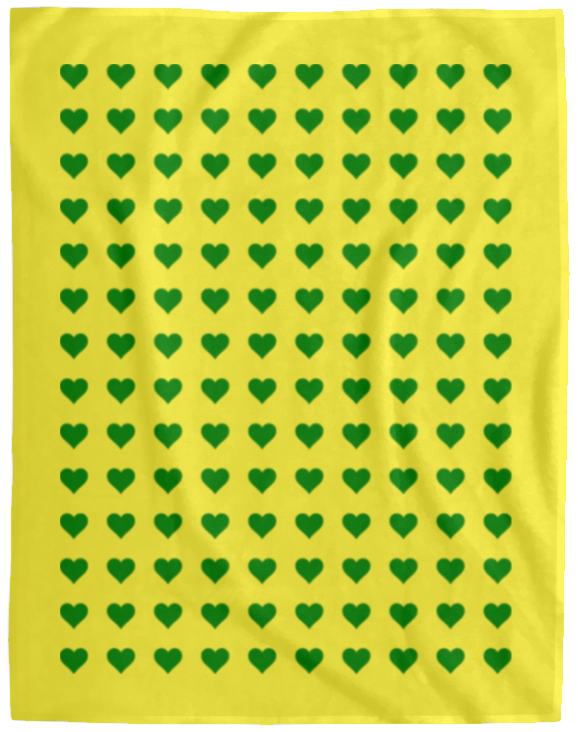 Plush Fleece Blanket - 60x80: GREEN HEARTS