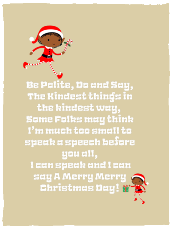 Plush Fleece Blanket - 30x40: ELF SARAH’S CHRISTMAS BLANKET BE POLITE, DO AND SAY, THE KINDEST THINGS,...