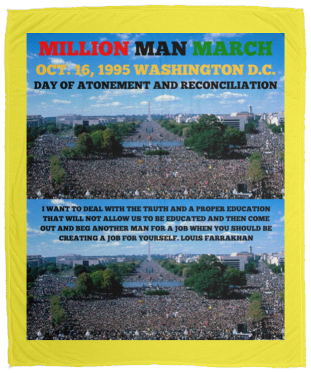 Plush Fleece Blanket - 50x60: MILLION MAN MARCH OCT. 16, 1995 WASHINGTON D.C....BLANKET