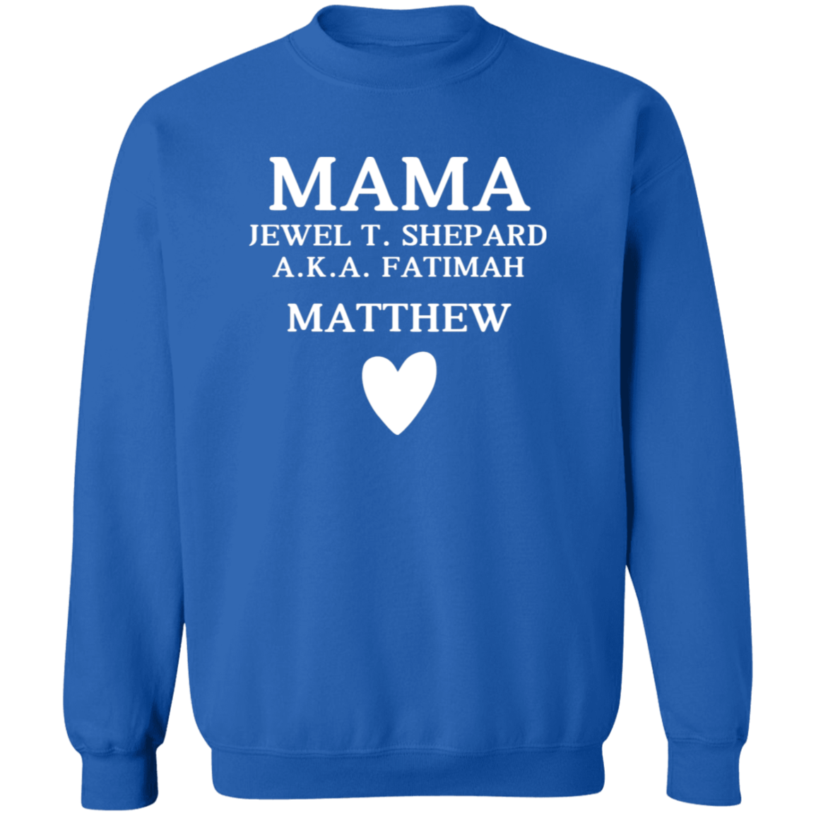 G180 Crewneck Pullover Sweatshirt: JEWEL T. SHEPARD MATTHEW