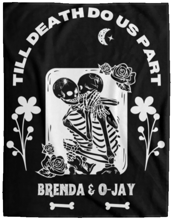 Plush Fleece Blanket - 60x80: TILL DEATH DO US PART BRENDA & O-JAY HALLOWEEN BLANKET