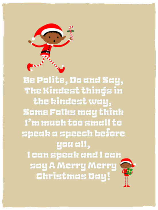 Plush Fleece Blanket - 30x40: ELF JAMES’S CHRISTMAS BLANKET BE POLITE, DO AND SAY, THE KINDEST THINGS,..