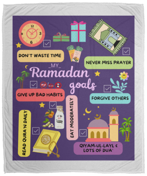 Plush Fleece Blanket - 50x60: RAMADAN GOALS BLANKET