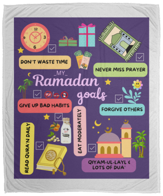 Plush Fleece Blanket - 50x60: RAMADAN GOALS BLANKET