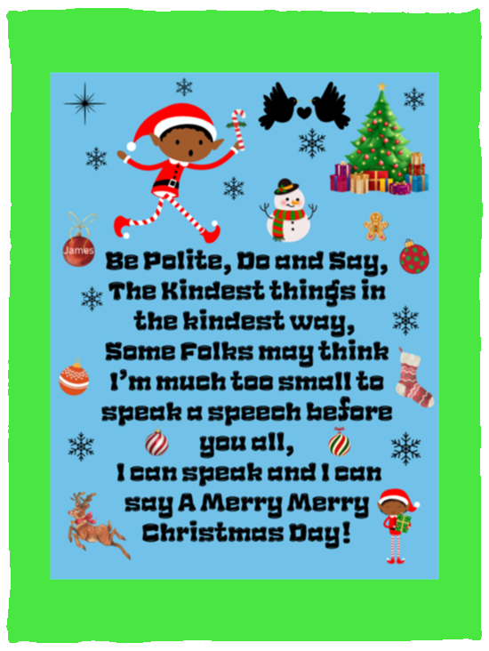 Plush Fleece Blanket - 30x40: ELF JAMES’S CHRISTMAS BLANKET Be Polite, Do and Say, The Kindest Things,…