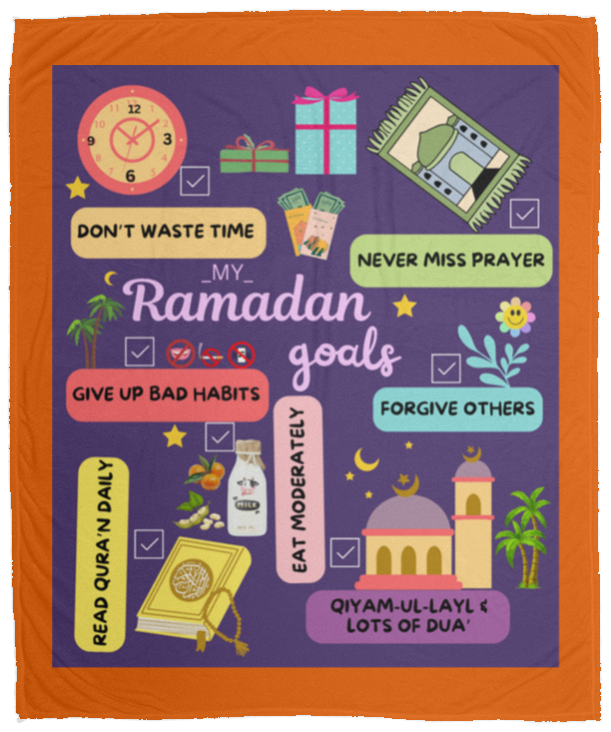 Plush Fleece Blanket - 50x60: RAMADAN GOALS BLANKET