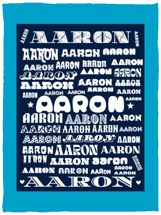 Plush Fleece Blanket - 30x40: AARON NAME BLANKET