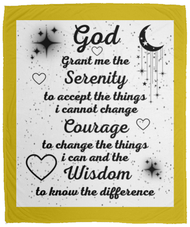 Plush Fleece Blanket - 50x60: SERENITY PRAYER BLANKET