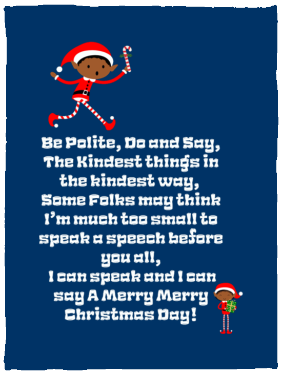 Plush Fleece Blanket - 30x40: ELF JAMES’S CHRISTMAS BLANKET BE POLITE, DO AND SAY, THE KINDEST THINGS,..