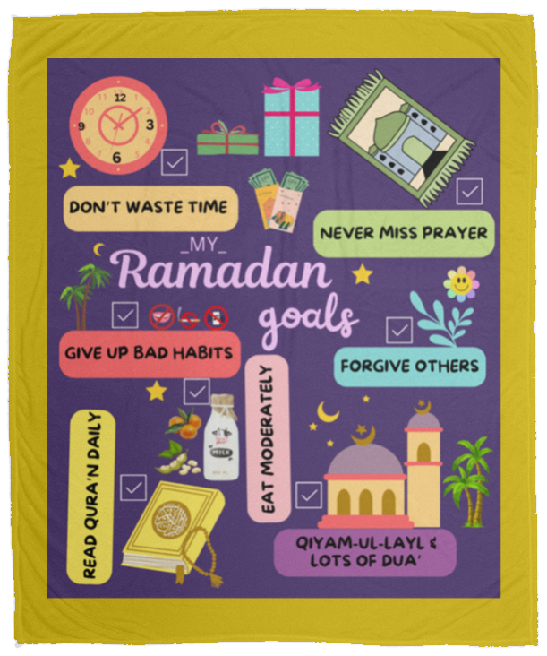 Plush Fleece Blanket - 50x60: RAMADAN GOALS BLANKET