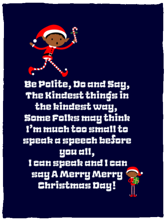 Plush Fleece Blanket - 30x40: ELF JAMES’S CHRISTMAS BLANKET BE POLITE, DO AND SAY, THE KINDEST THINGS,..