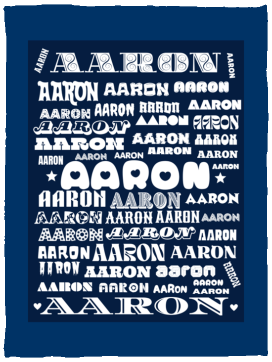 Plush Fleece Blanket - 30x40: AARON NAME BLANKET