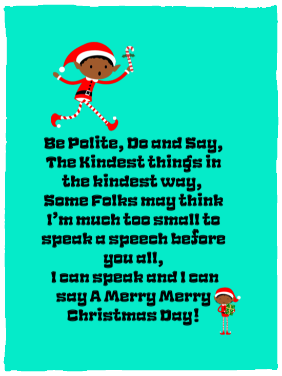 Plush Fleece Blanket - 30x40: ELF JAMES’S Christmas Speech Blanket BE POLITE, DO AND SAY, THE KINDEST THINGS,...