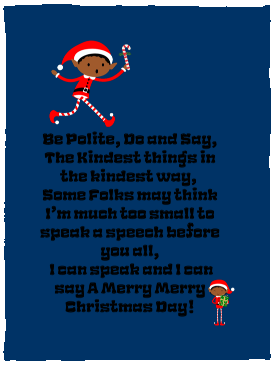 Plush Fleece Blanket - 30x40: ELF JAMES’S Christmas Speech Blanket BE POLITE, DO AND SAY, THE KINDEST THINGS,...