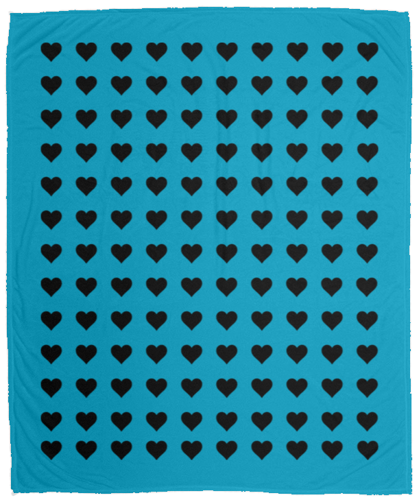 Plush Fleece Blanket - 50x60: BLACK HEARTS