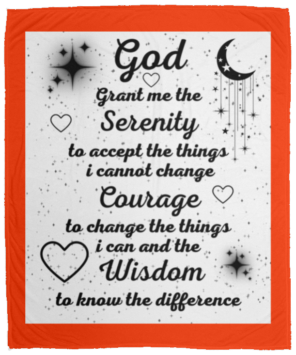 Plush Fleece Blanket - 50x60: SERENITY PRAYER BLANKET