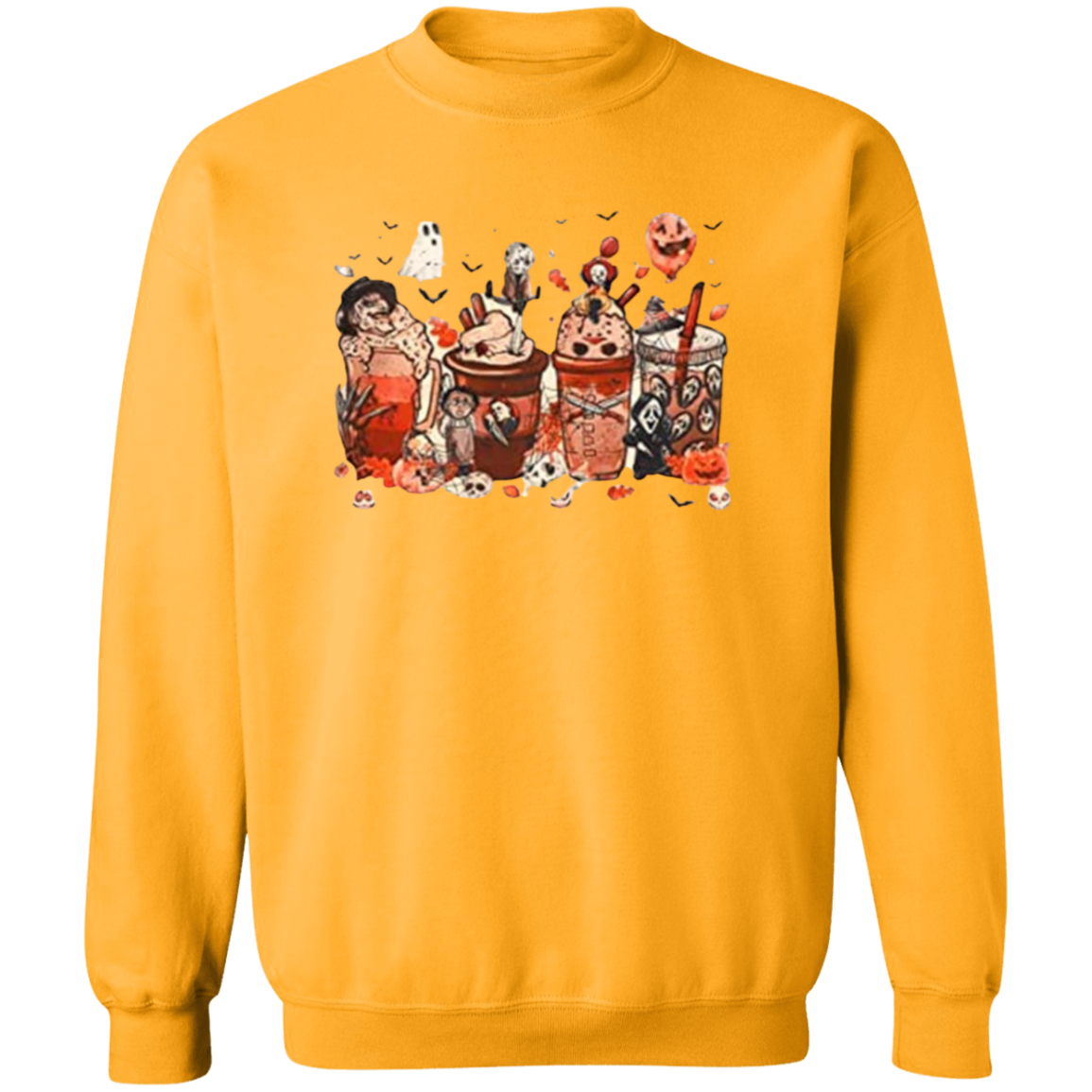 Crewneck Pullover Sweatshirt: HALLOWEEN COFFEE SWEATSHIRT