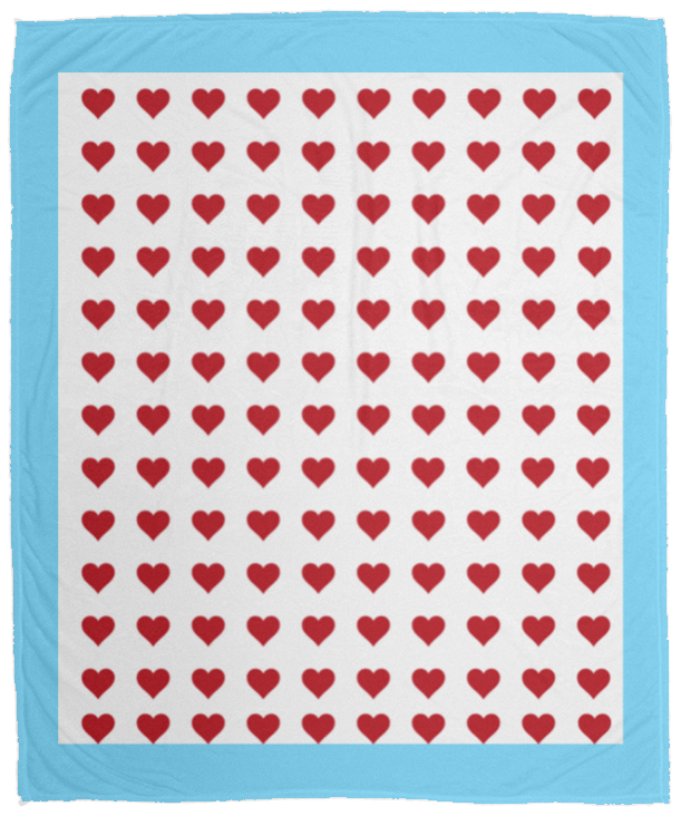 Plush Fleece Blanket - 50x60: HEARTS