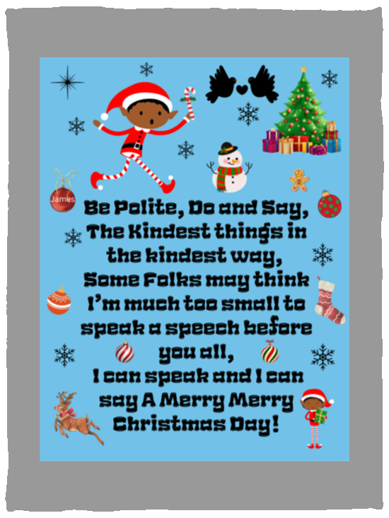 Plush Fleece Blanket - 30x40: ELF JAMES’S CHRISTMAS BLANKET Be Polite, Do and Say, The Kindest Things,…