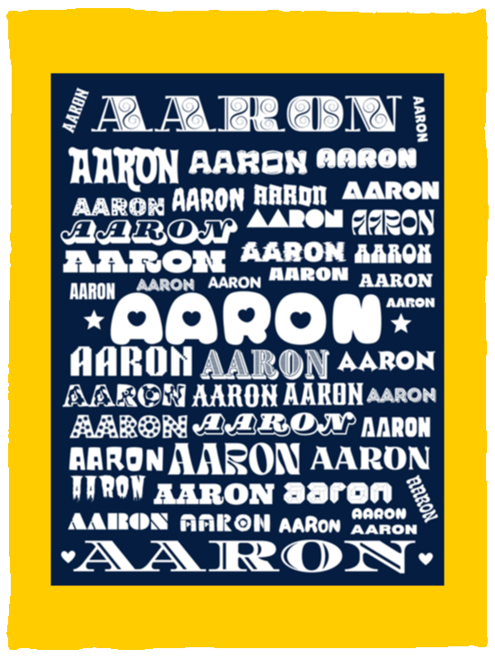 Plush Fleece Blanket - 30x40: AARON NAME BLANKET