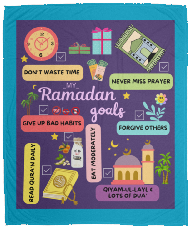 Plush Fleece Blanket - 50x60: RAMADAN GOALS BLANKET