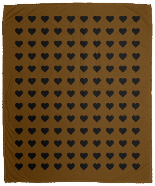 Plush Fleece Blanket - 50x60: BLACK HEARTS