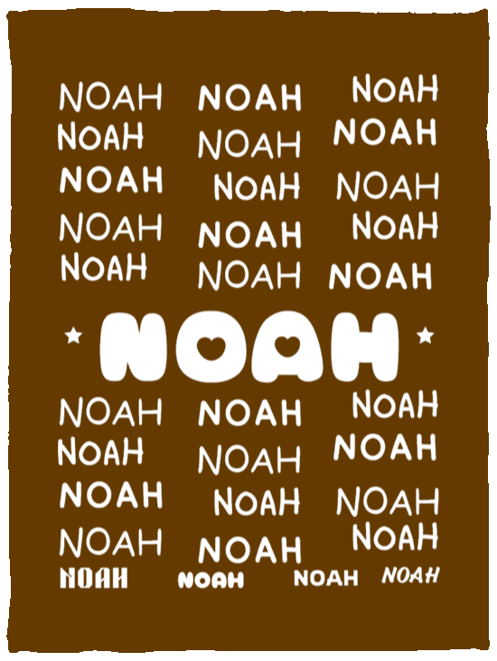 Plush Fleece Blanket - 30x40: NOAH