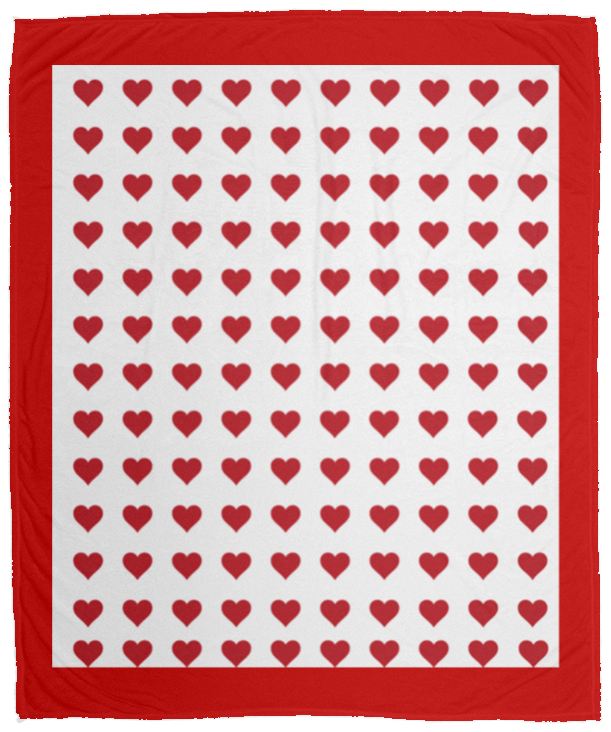 Plush Fleece Blanket - 50x60: HEARTS