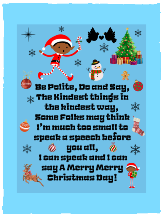 Plush Fleece Blanket - 30x40: ELF JAMES’S CHRISTMAS BLANKET Be Polite, Do and Say, The Kindest Things,…