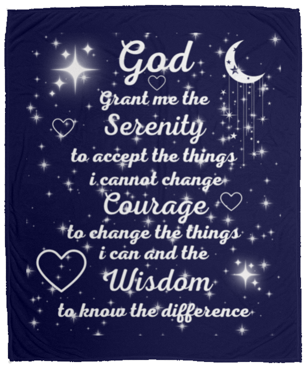 Plush Fleece Blanket - 50x60: SERENITY PRAYER BLANKET