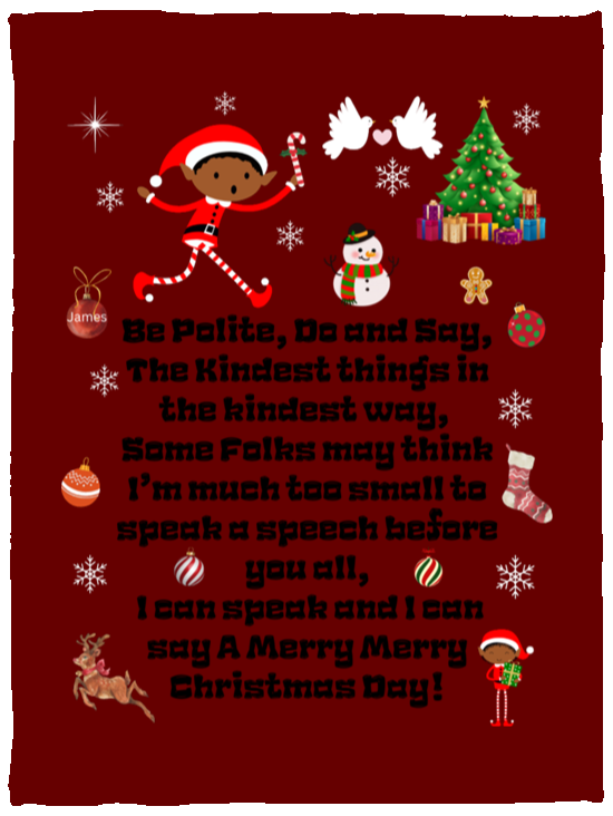 Plush Fleece Blanket - 30x40: ELF JAMES’S CHRISTMAS BLANKET Be Polite, Do and Say, The Kindest Things,…