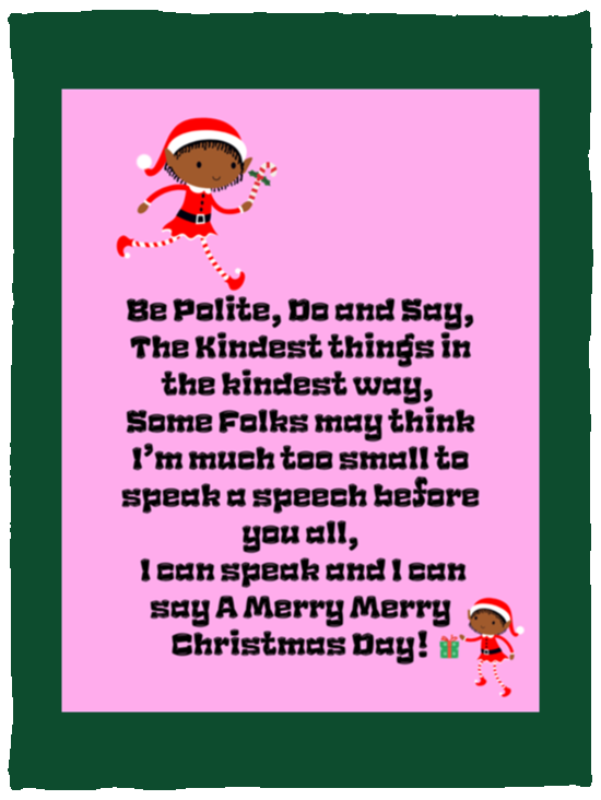 Plush Fleece Blanket - 30x40: ELF SARAH’S CHRISTMAS BLANKET, BE POLITE, DO AND SAY, THE KINDEST THINGS,...