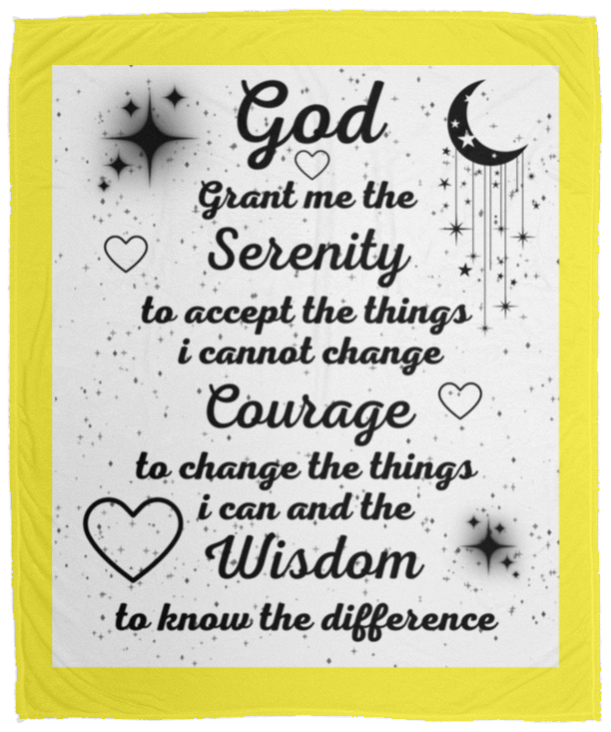 Plush Fleece Blanket - 50x60: SERENITY PRAYER BLANKET