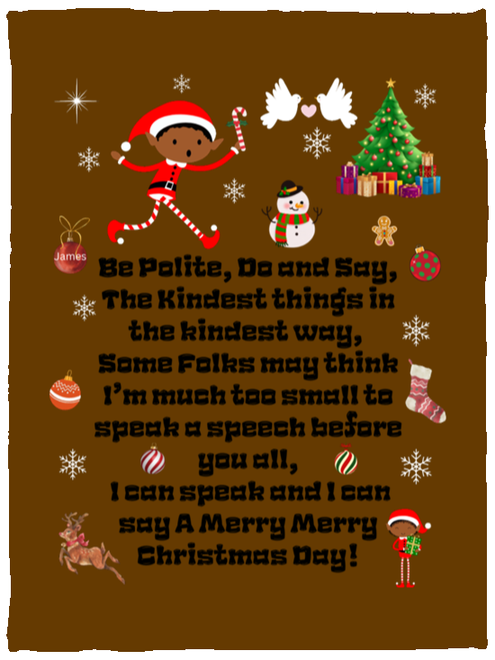 Plush Fleece Blanket - 30x40: ELF JAMES’S CHRISTMAS BLANKET Be Polite, Do and Say, The Kindest Things,…