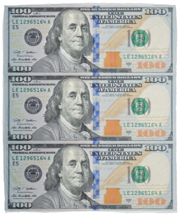 Plush Fleece Blanket - 50x60: $100 DOLLAR BILL MONEY BLANKET