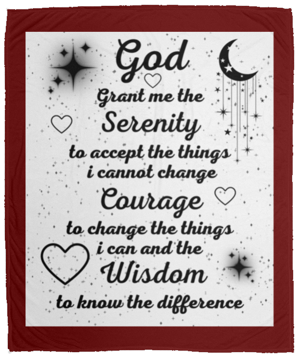 Plush Fleece Blanket - 50x60: SERENITY PRAYER BLANKET