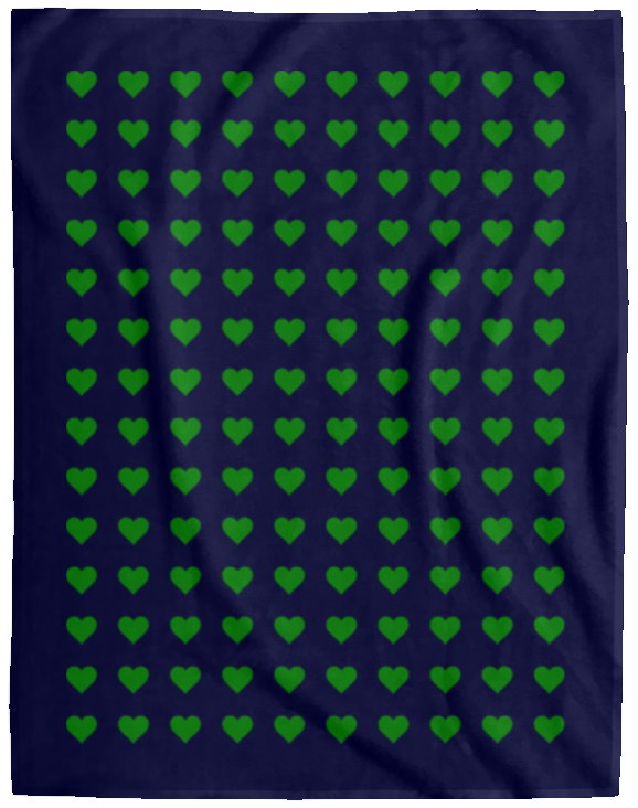 Plush Fleece Blanket - 60x80: GREEN HEARTS