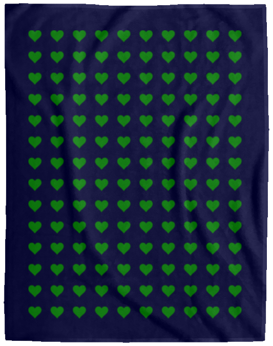 Plush Fleece Blanket - 60x80: GREEN HEARTS